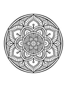 Flower Detailed Patterned Mandala Coloring Pdf, Free Vectors File